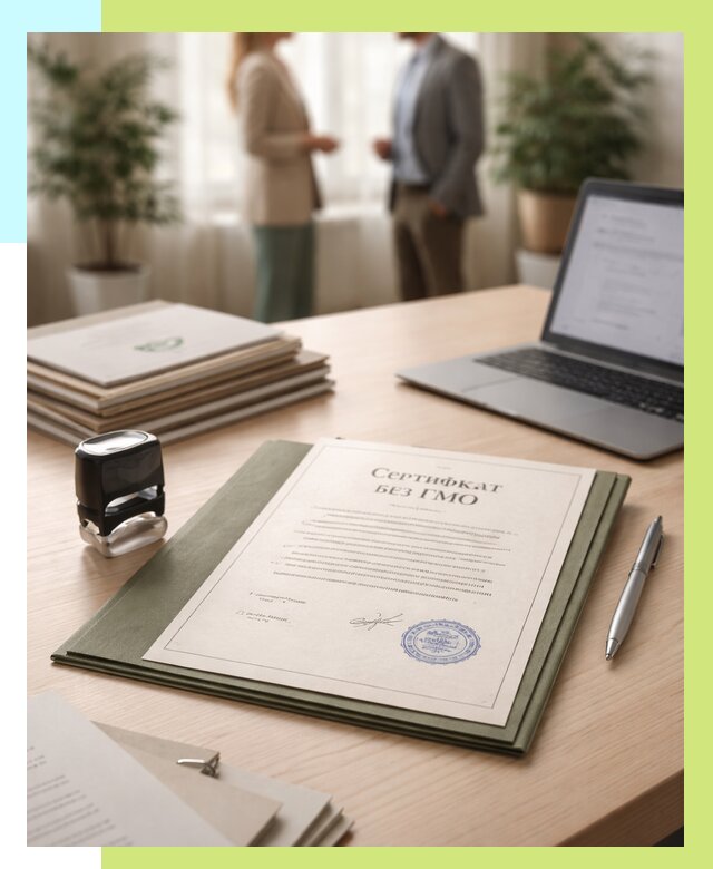 Сертификат без ГМО в Кизляре от 7621 р. оформить срочно Алешин-Кзр